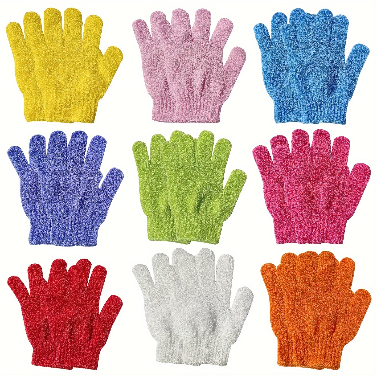 

10 Pair Exfoliating Mitts, Consists Of 10 Colorful Double Sided Exfoliating Mitts For Deep Cleansing Of Dead Skin, Suitable For Beauty Spa Massage Skin Bath, Body Scrub Bath Accessories.