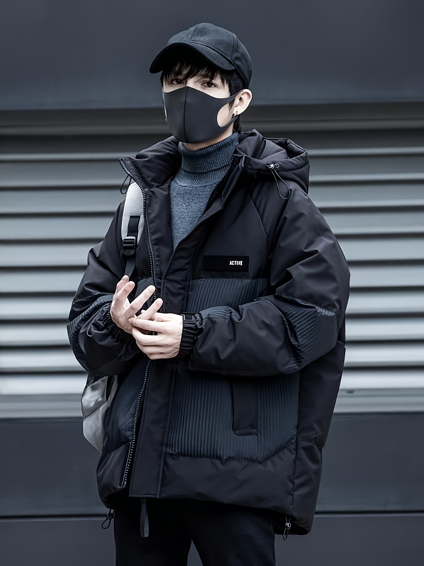 남성용 겨울 다운 재킷 - 캐주얼 루즈핏, 두꺼운 보온, 후드, 포켓이 있는 다용도 아우터웨어, 폴리에스터 원단, 겨울 옷