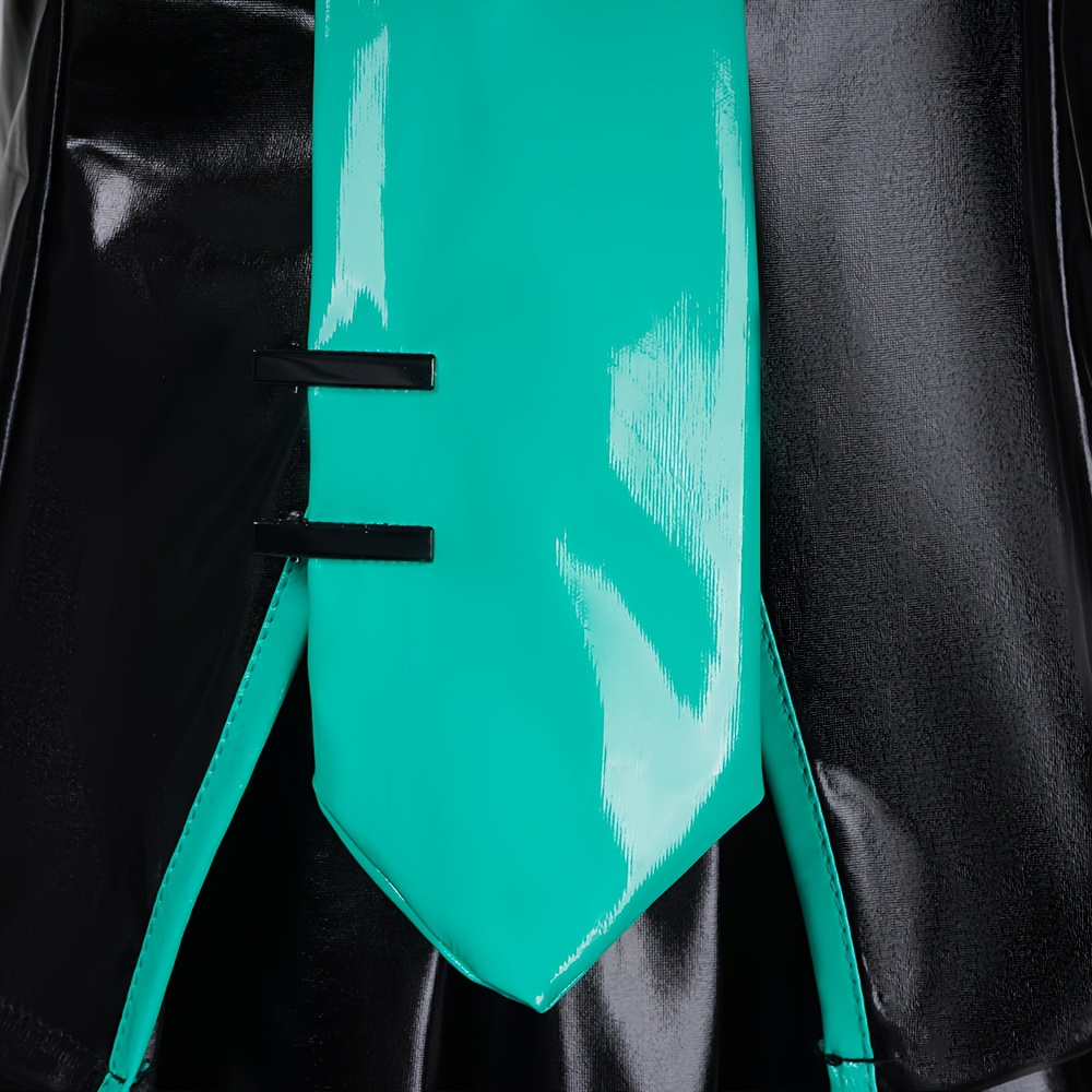 Miku Cosplay blue and black patent fabric 13 piece suit to future uniform suit virtual singer girl party diffuse display anime character Halloween play costume