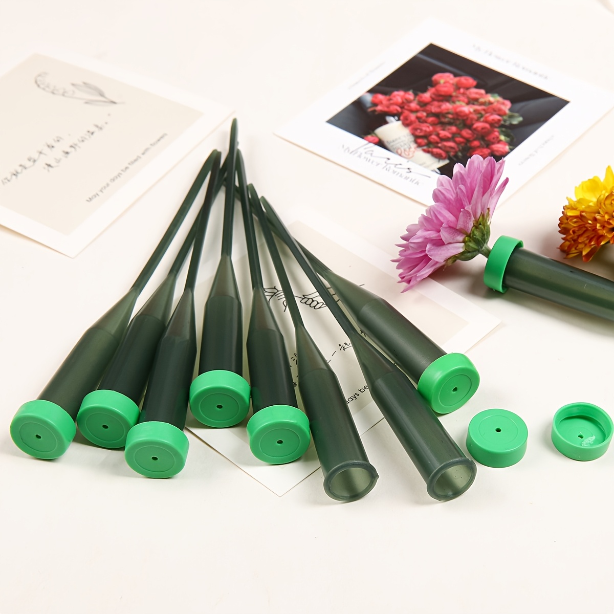 30 Pack Stem Water Tubes With Caps - Extendable Vials For Flower Solution, Florist Supplies Suitable For Wedding,, Or Commercial Arrangements ( Plastic)