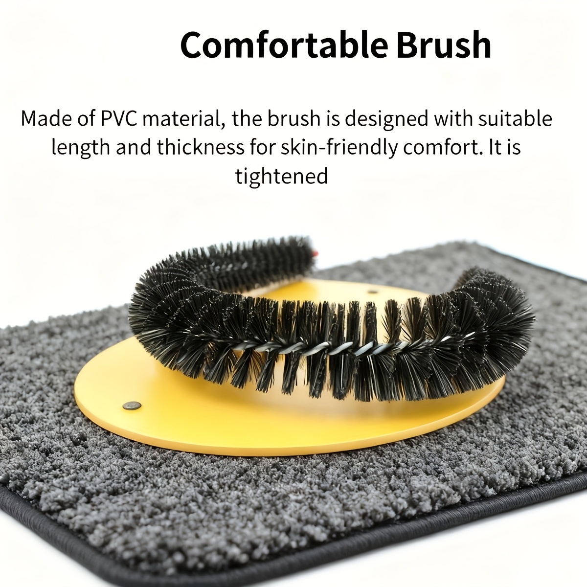 Station de grattage et de toilettage pour chats avec design en arc | Brosses en nylon résistant, griffoir et masseur pour chats d'intérieur, surface rembourrée douce (seulement la brosse, pas la base)