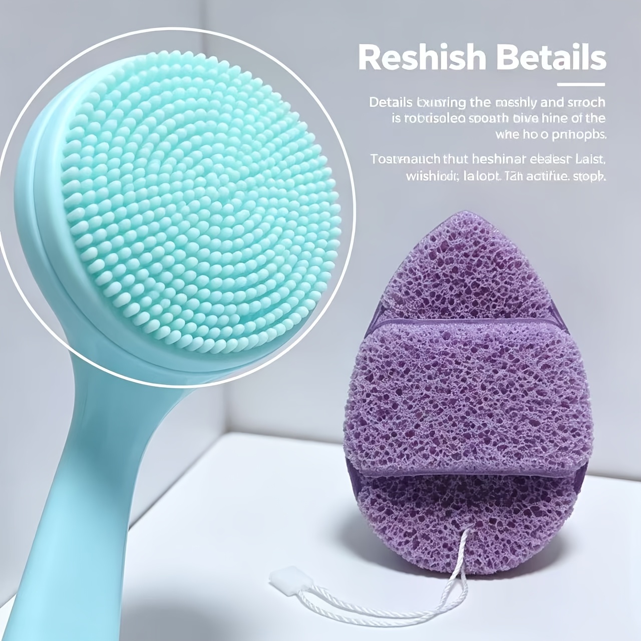 2pcs Silicone Face Scrubbers with Sponge Face Pads, Deep Cleansing Kit