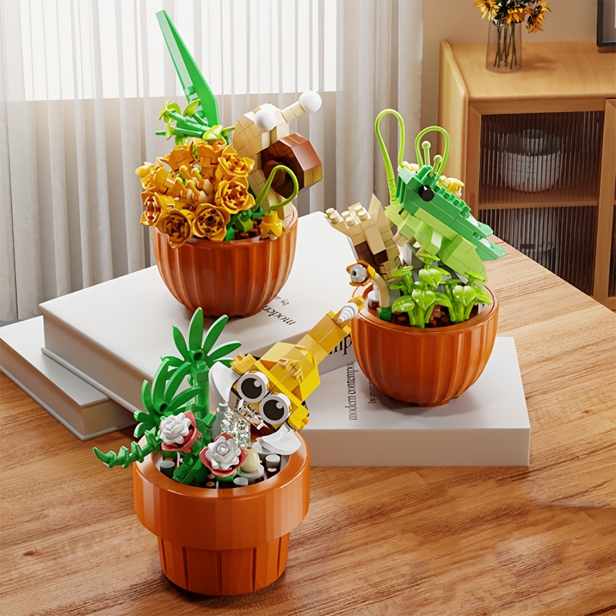 Insect Flower Building Blocks Home Office Decoration Christmas Gift