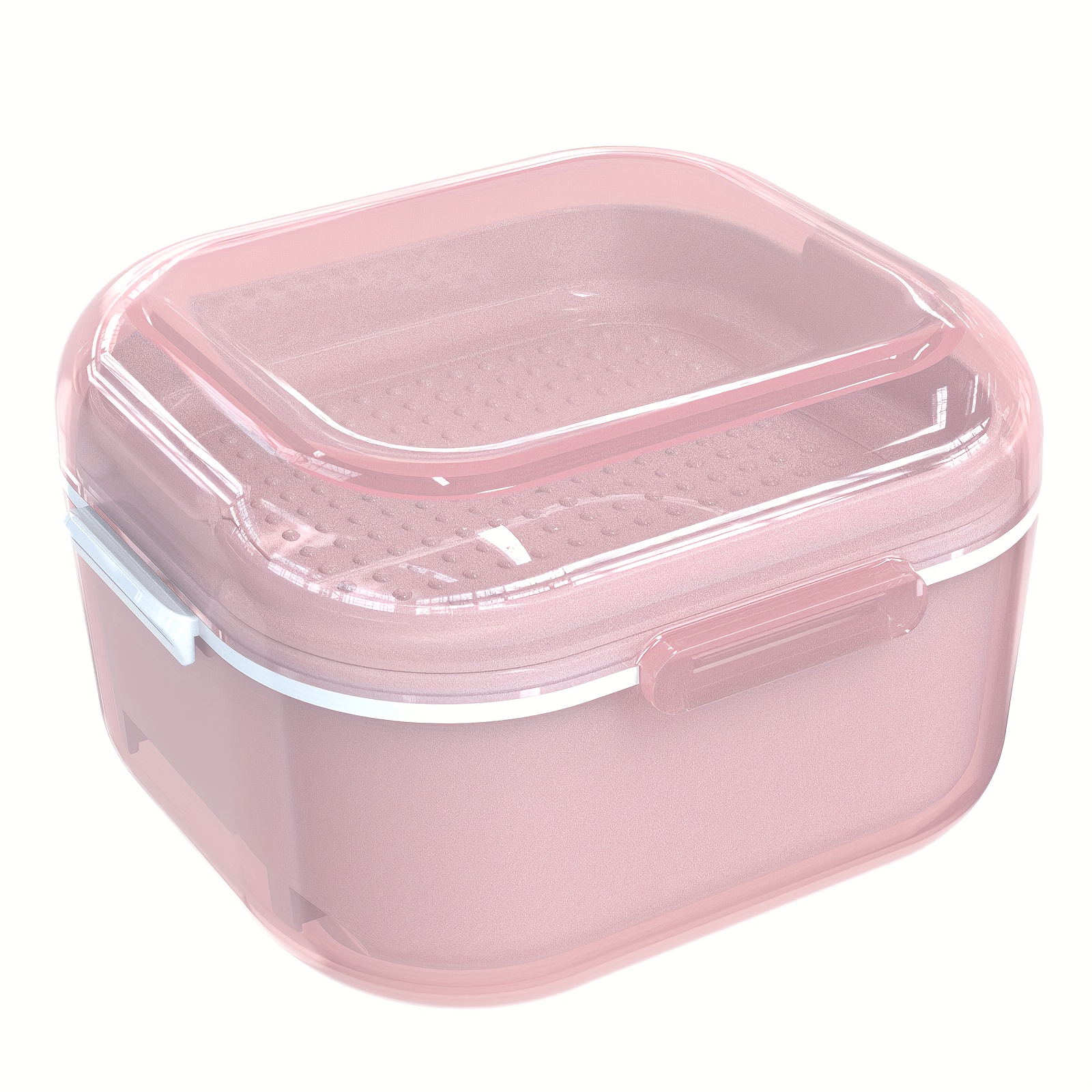 TEMU Double-layer Drain Denture Soaking Tray, Sealed Leak-proof Denture Storage Box, Portable Travel Orthodontic Retainer , Options Available
