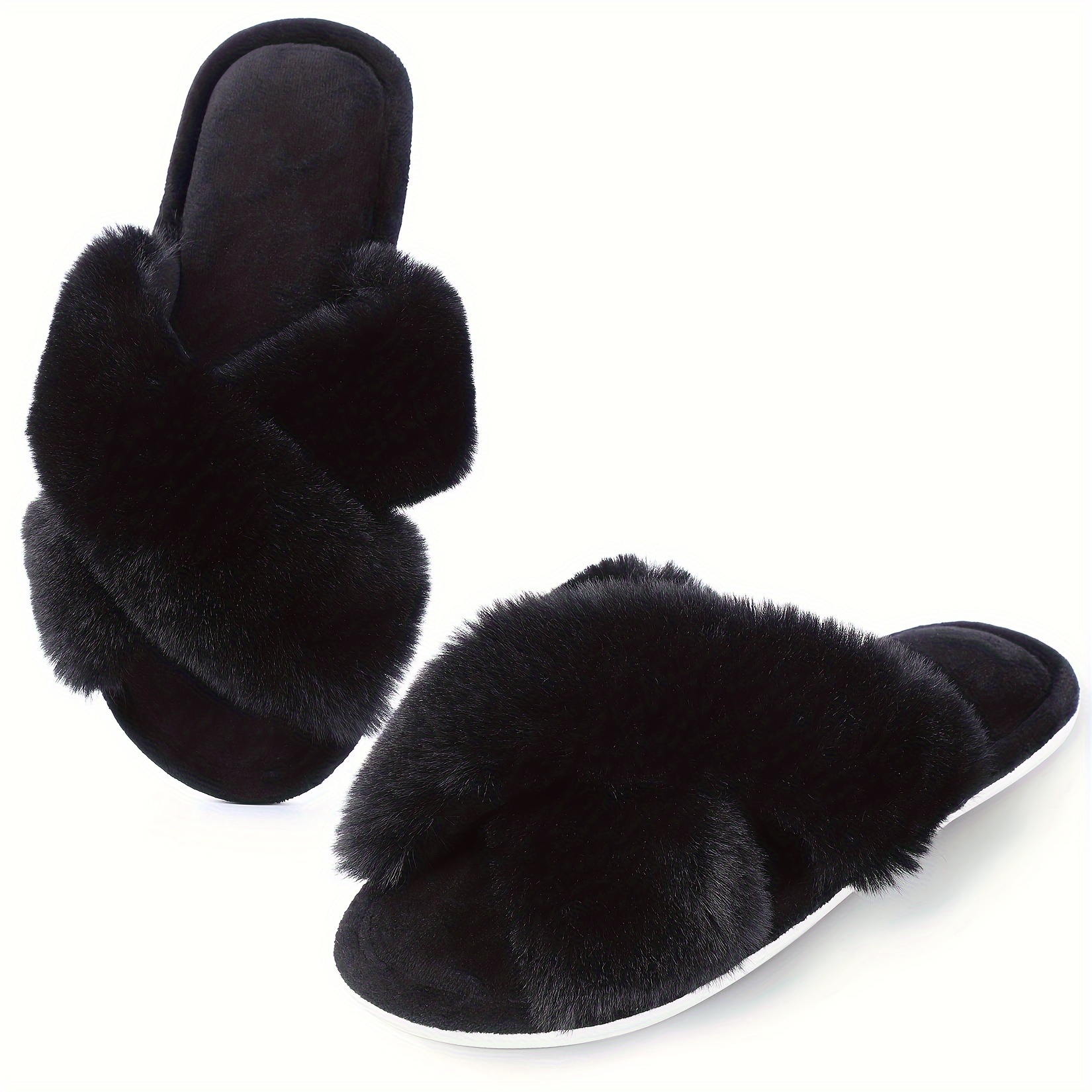 

Women's Indoor Slippers With Soft Fabric Upper, Rubber Outsole, And Cushioned Insole For Home Use