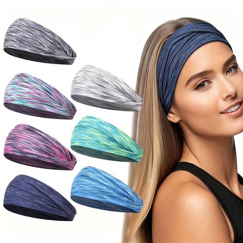 item picture 4 pack womens moisture wicking headbands non slip sports headscarf suitable for exercise fitness yoga running athletic headband