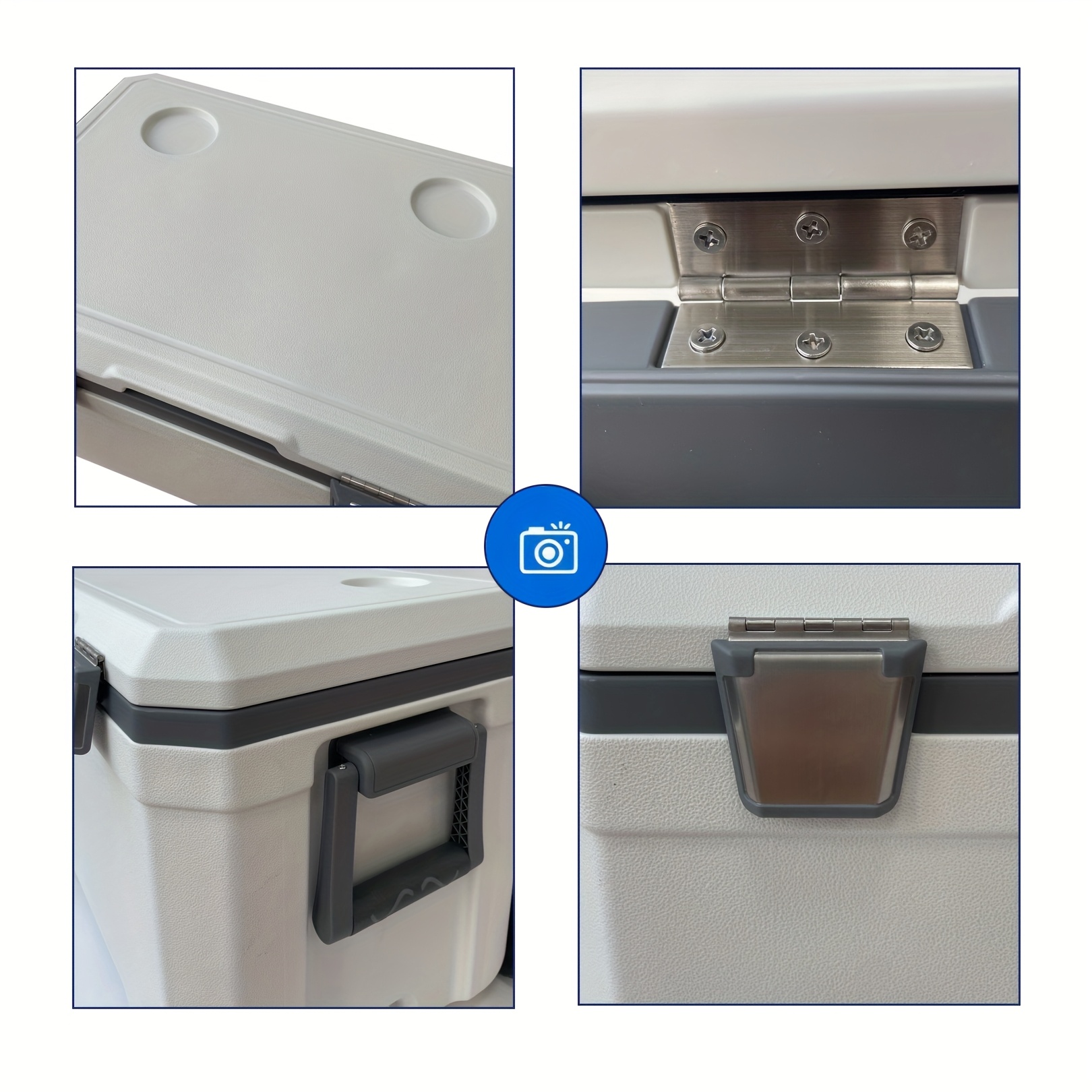 48 quart camping cooler, portable cooling box, suitable for barbecue, camping, picnicking, fishing and other outdoor activities, insulated box portable insulated box camping insulated box portable insulated box Please do not touch food