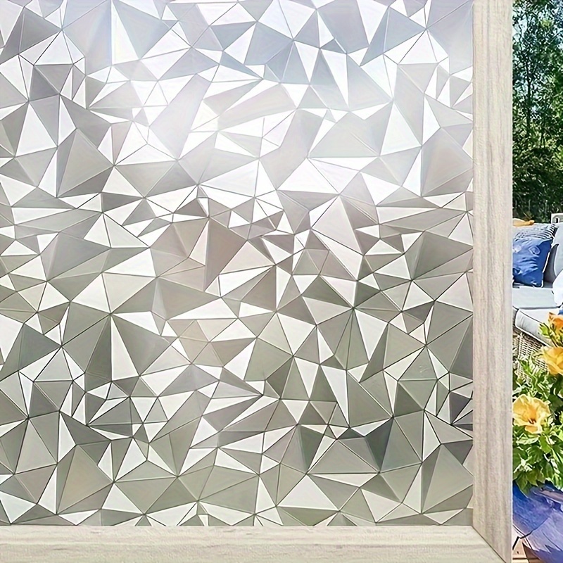 1pc Irregular Diamond Pattern Static No-glue Glass Film, Window Sticker For Bedroom Living Room Home Decor