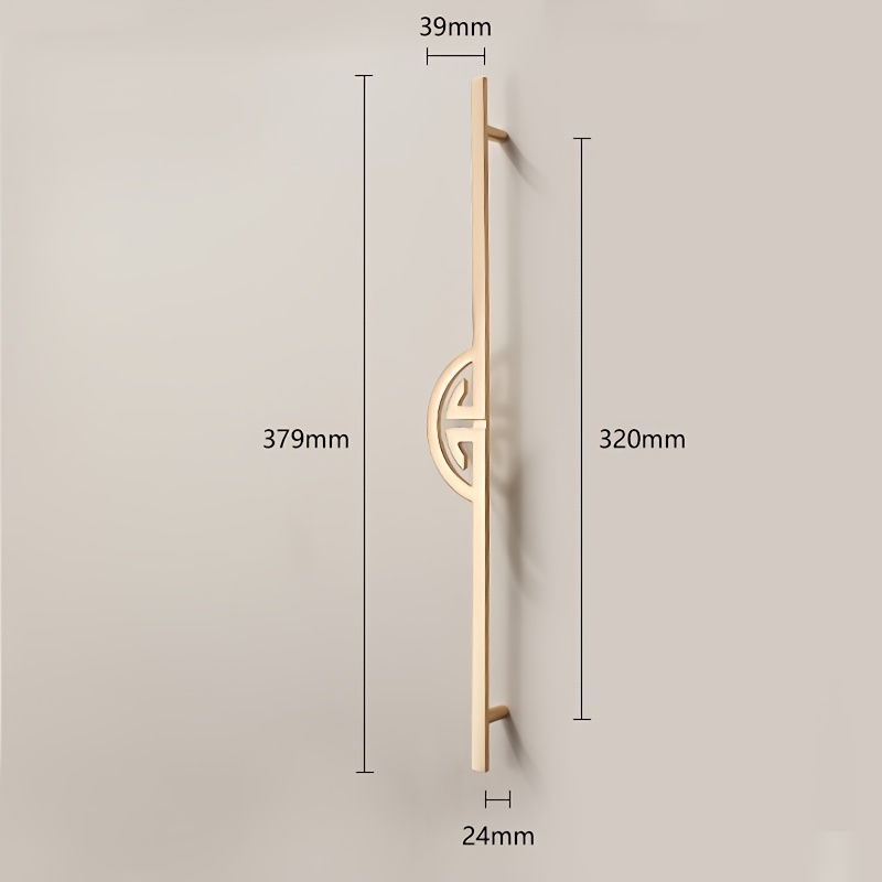 TEMU New Chinese Style Wardrobe Door Handle Golden Cabinet Door Handle Drawer Shoe Cabinet Handle Lengthened Handle Furniture Hardware Single