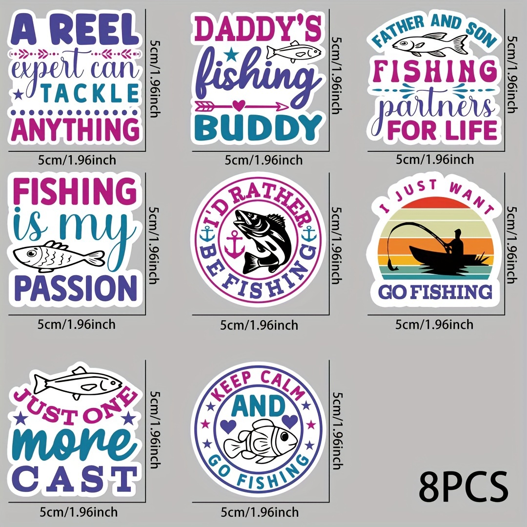 Fishing Quotes Pattern Uv Dtf Cup Stickers Waterproof - Temu