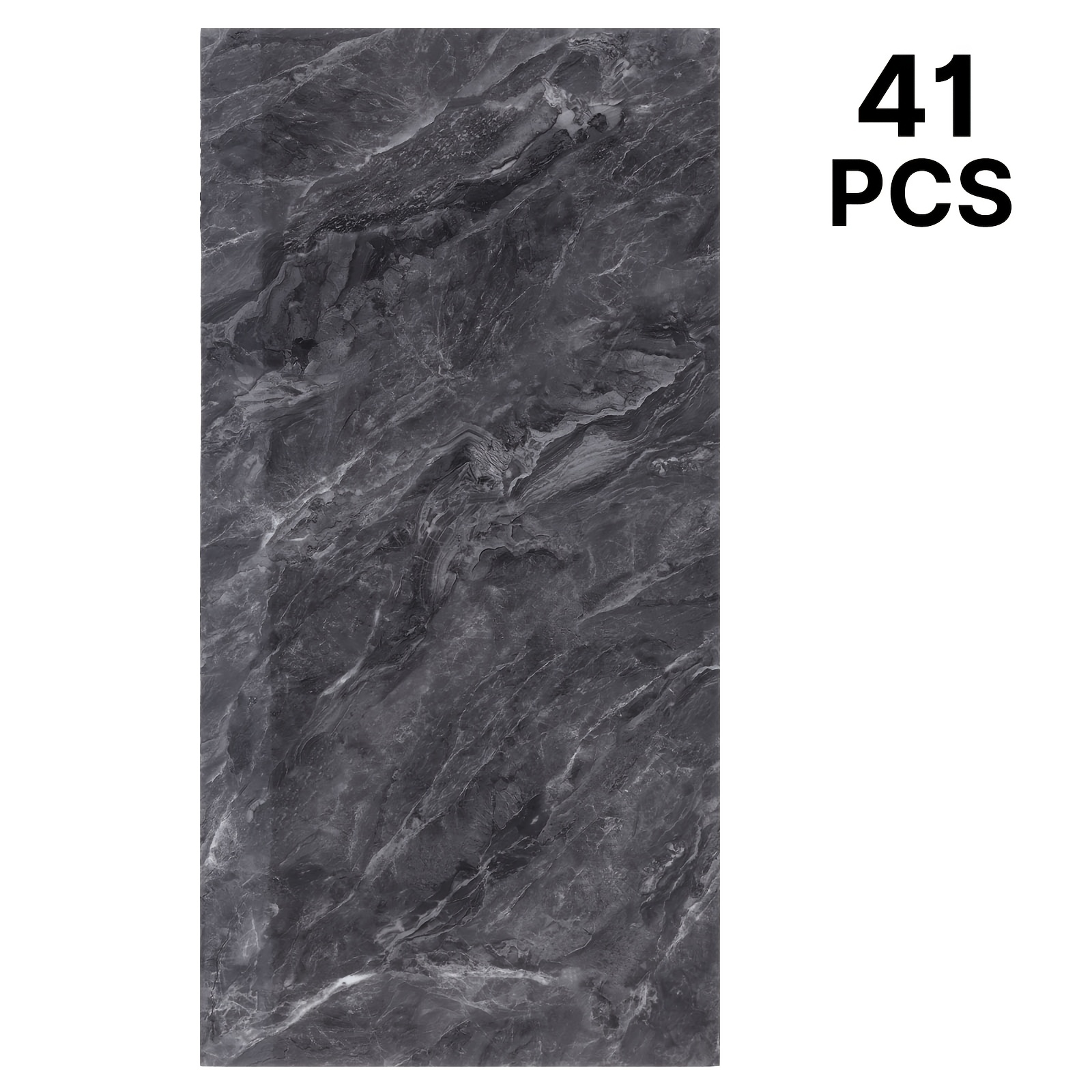 Image of 41pcs 3d Marble Wall Decor, Self-adhesive Foam Panels With Peel And Stick Design, Easy To Cut And Clean, Home Wall Stickers For Bathroom, Living Room, Kitchen, Bedroom Renovation