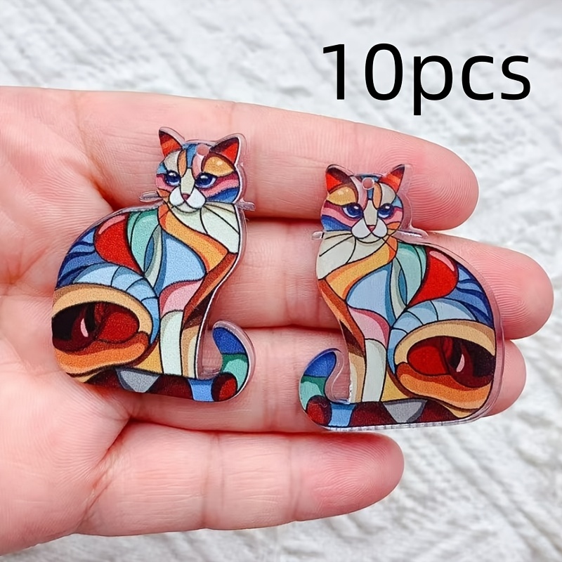 

10pcs Pendentifs Acrylique Chat Boucles Charms, Parties et Accessoires de Bijoux Artisanaux Non Plaqués, pour les Loisirs DIY et les Fournitures de Bijoux Festives Thématiques Sport