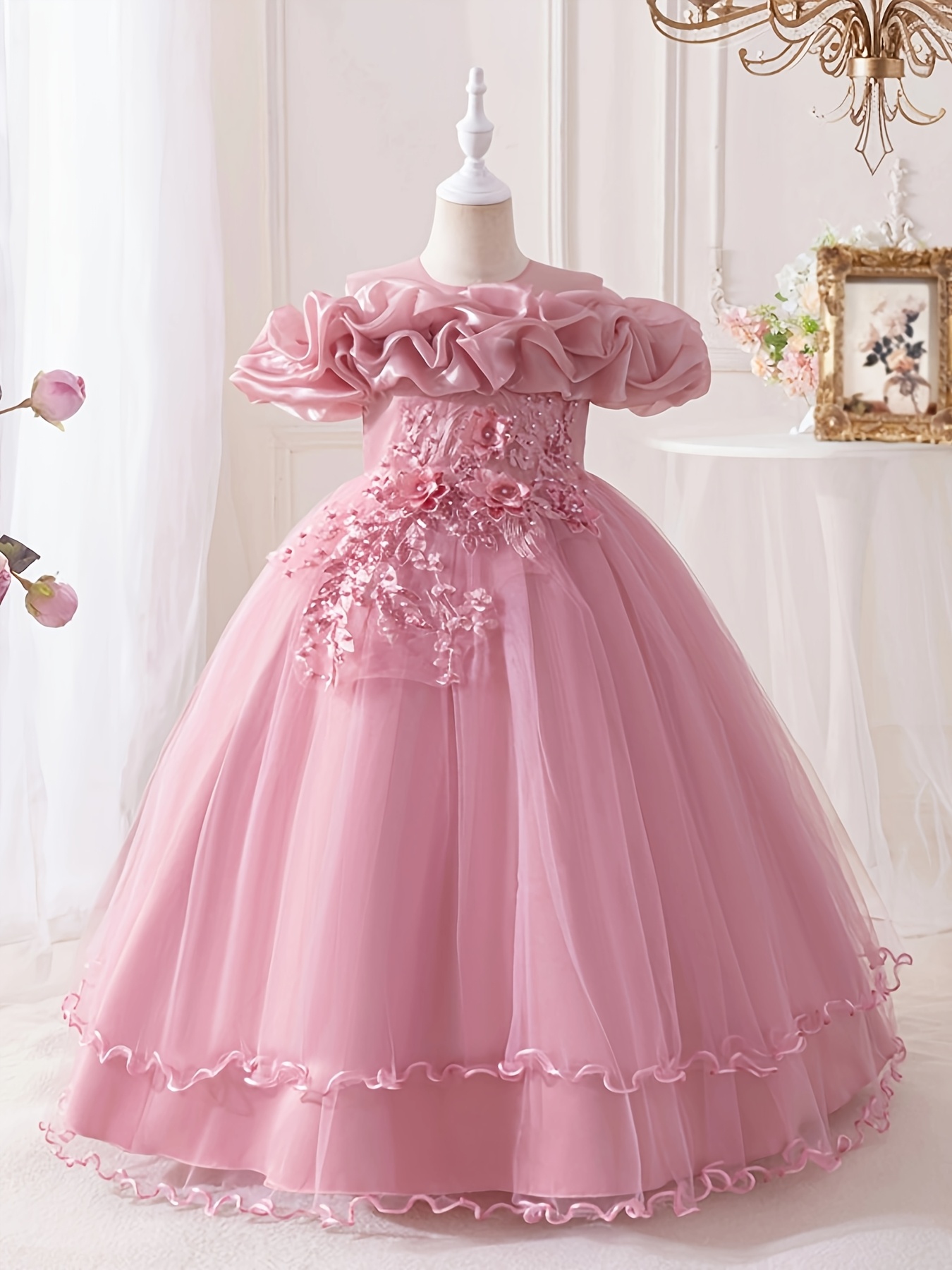 girls long princess dress kids' fashion temu - Temu