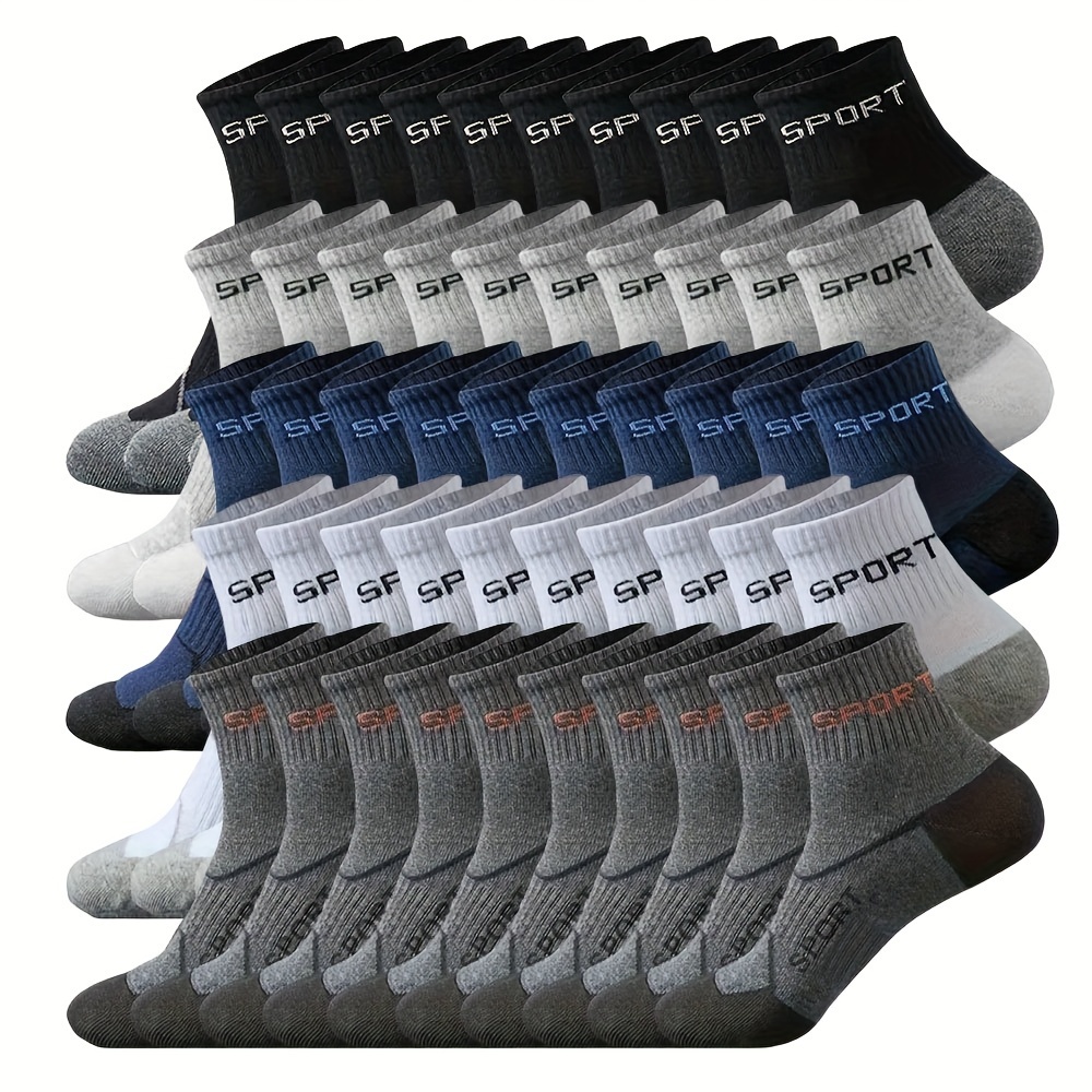 

Men's Mid-calf Sports Socks Pack, Solid Color Knit Polyester Athletic Socks, Hand Washable, 100% Polyester