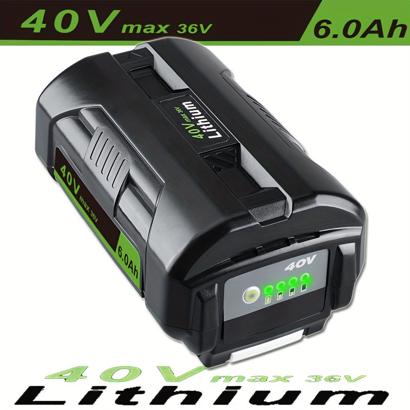 TEMU 1pack/2pack 6000mah High Capacity 40 Volt Replacement For Ryobi 40v Battery For Ryobi 40 Volt Lithium Battery Op4026a Op4015 Op4040 Op40201