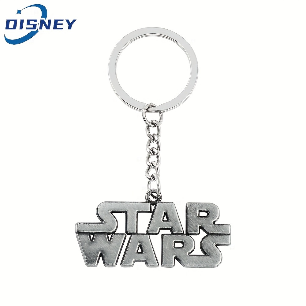 

1pc Disney Cartoon Keychain Star Wars Vintage Letter Metal Badge Pendant Keyring Key Holder Trend Jewelry Accessories