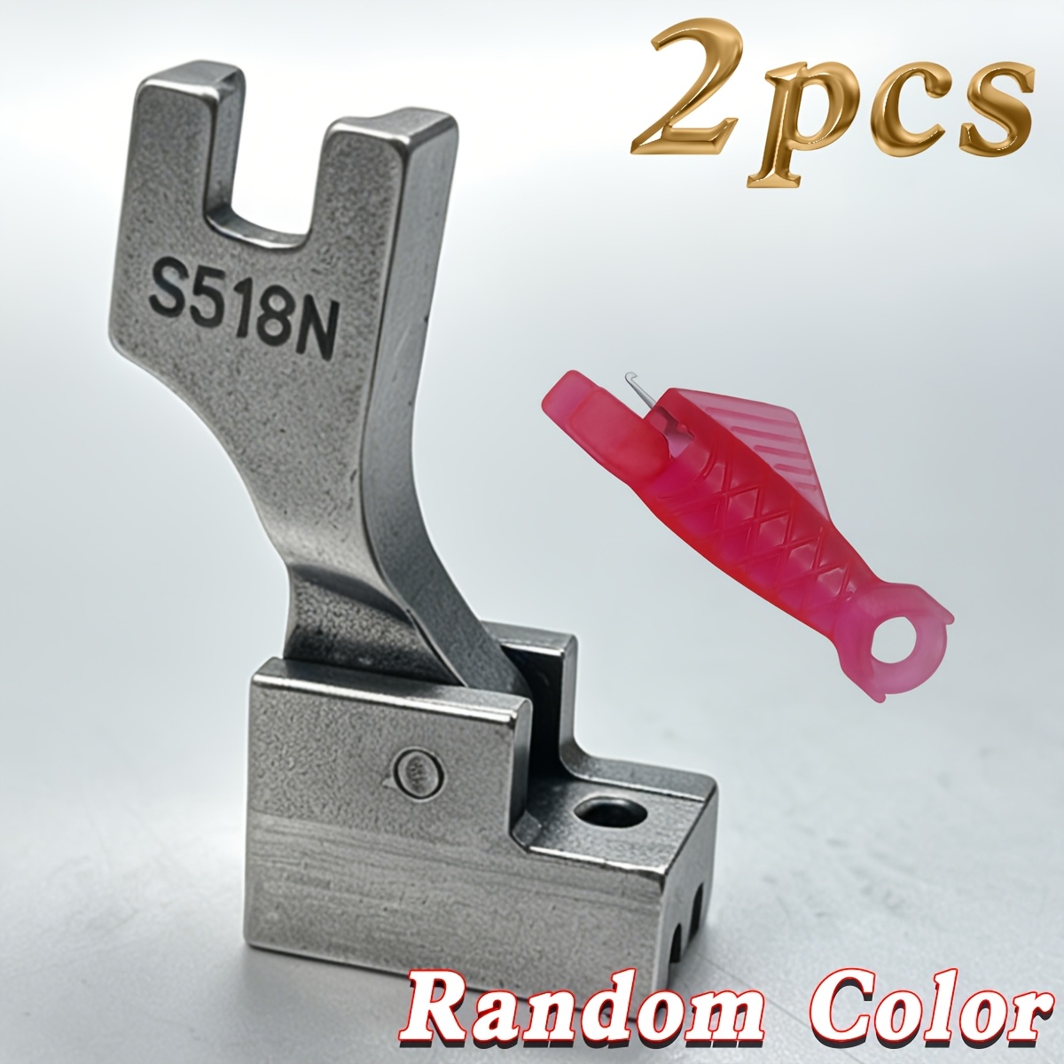 TEMU Flat Car Invisible Zipper Presser Foot With Guide S518n Invisible Zipper Presser Foot Random Color