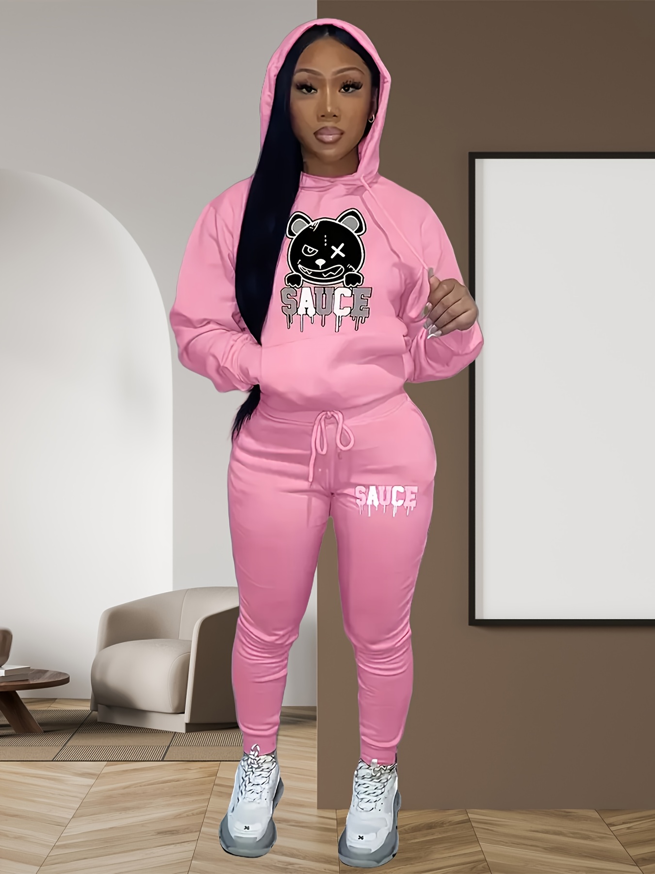 Womens Nylon Tracksuit Women's Pink Nylon Tracksuit Set With Cute