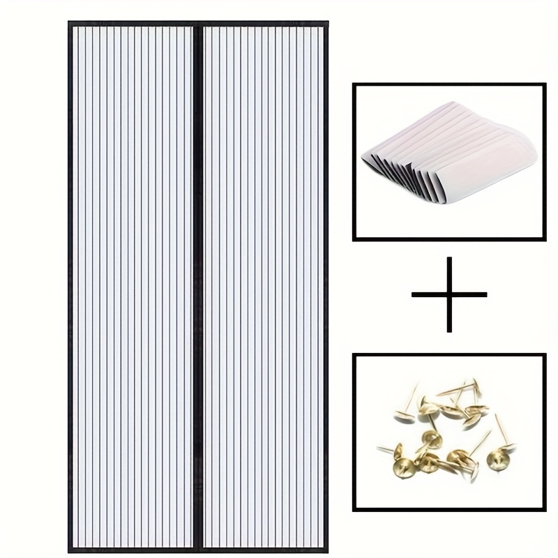 TEMU Summer Mesh Curtain Insect Repellent Easy-install Magnetic Mesh Curtain For Summer - Insect & Repellent, Breathable Polyester Blend, , Ideal For