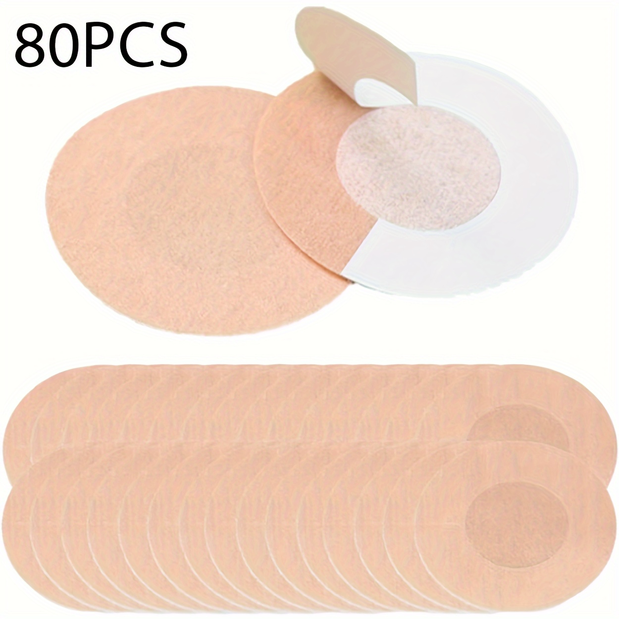 

80pcs Disposable Covers & Pasties - Invisible Self-adhesive , Polyester, Non-woven Fabric, Dual-color ( & White) For Seamless Coverage