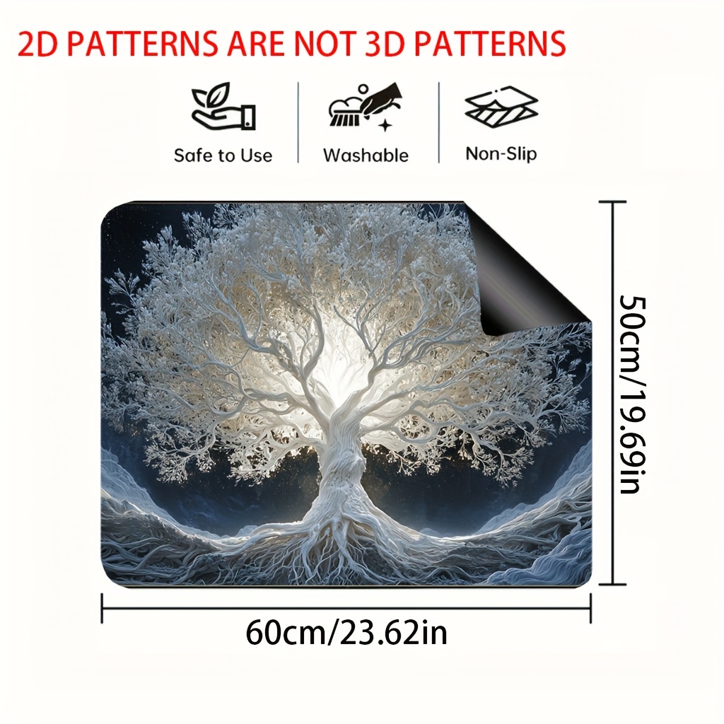 TEMU 1pc Modern White Tree Of Life Stove Top Cover & Drying Mat - Decorative Stove Protector Compatible With / Stoves, Fit For Kitchen Counter,