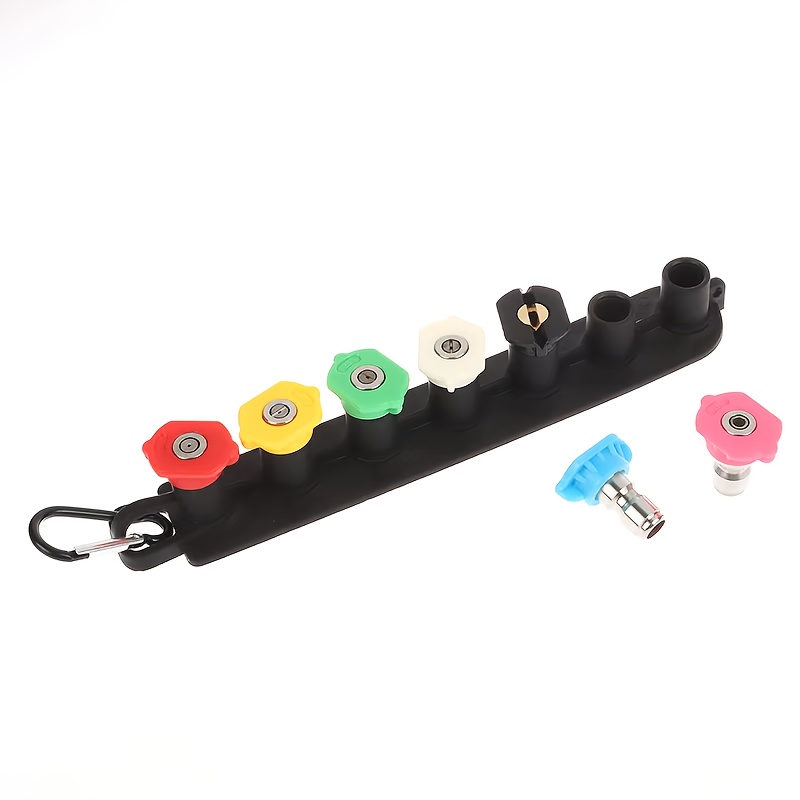 TEMU Accessoires pour nettoyeur haute pression, rapide 1/4 pouce, multi-angle 4000 PSI, haute pression, outil de lavage de voiture, ensemble de 7