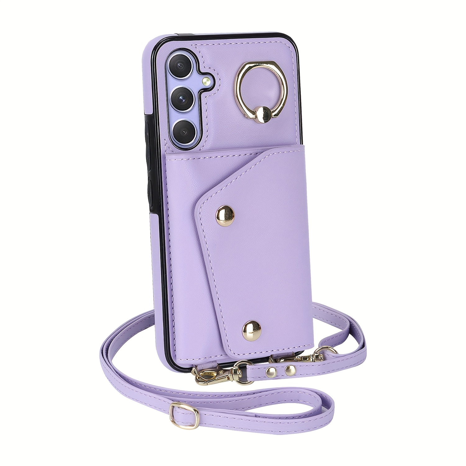 TEMU Étui portefeuille bandoulière pour femme pour for Samsung for Galaxy S25 Edge/S24/S23/S22/S21 Plus/FE/Ultra, étui porte-cartes de crédit avec