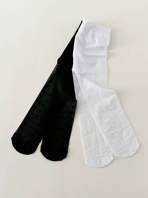 2 pack girls heart pattern tights thin dance footed pantyhose for daily wear suitable for skirts outdoor