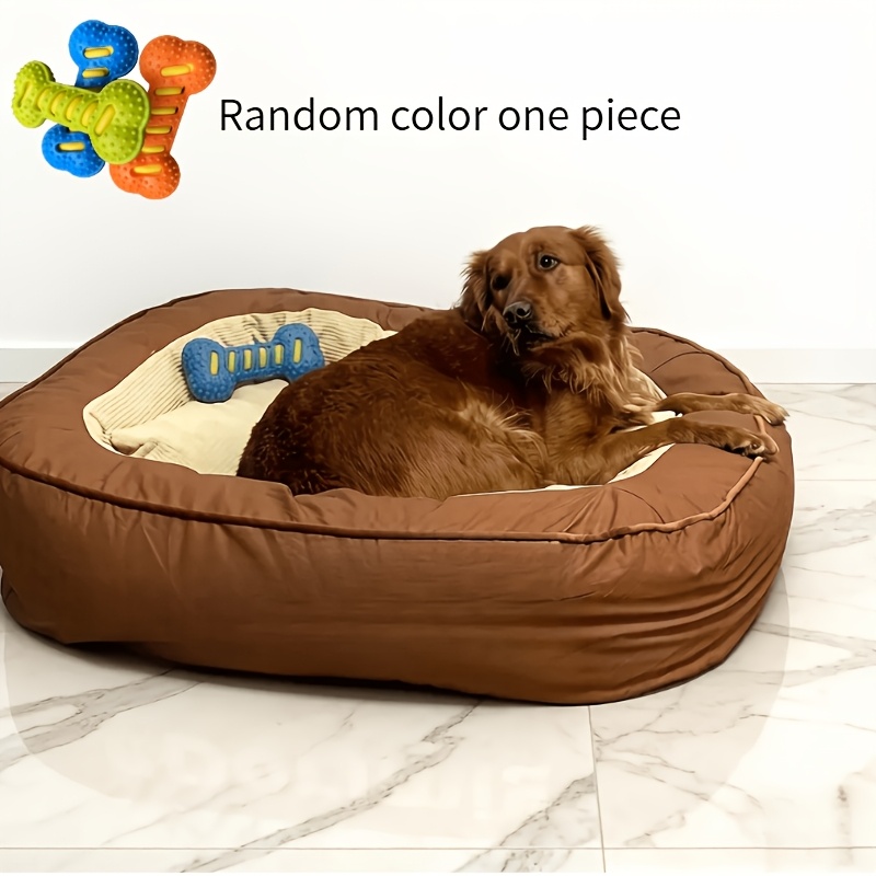 TEMU Extra Large Dog Chew Toy, Tpr Material, Random Color, Sounding Dog Toy, Can Clean Teeth, Double-layer Design