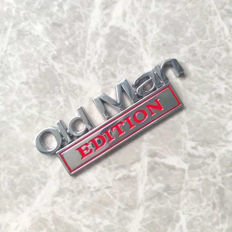 1pc Metal 3d Old For Man Edition Car Emblem, Suitable For Cars And Trucks - And Vehicle Decoration Emblem, Automotive Emblem