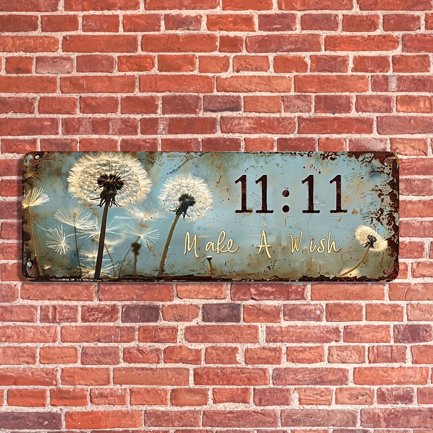 

Vintage Stainless Steel "11:11 " Decorative Sign Plaque With Dandelion Motif - Multipurpose Wall Hanging For Home, Porch, Garage - Weatherproof, Dustproof, Ideal For Indoor/ And Gifts - English Text