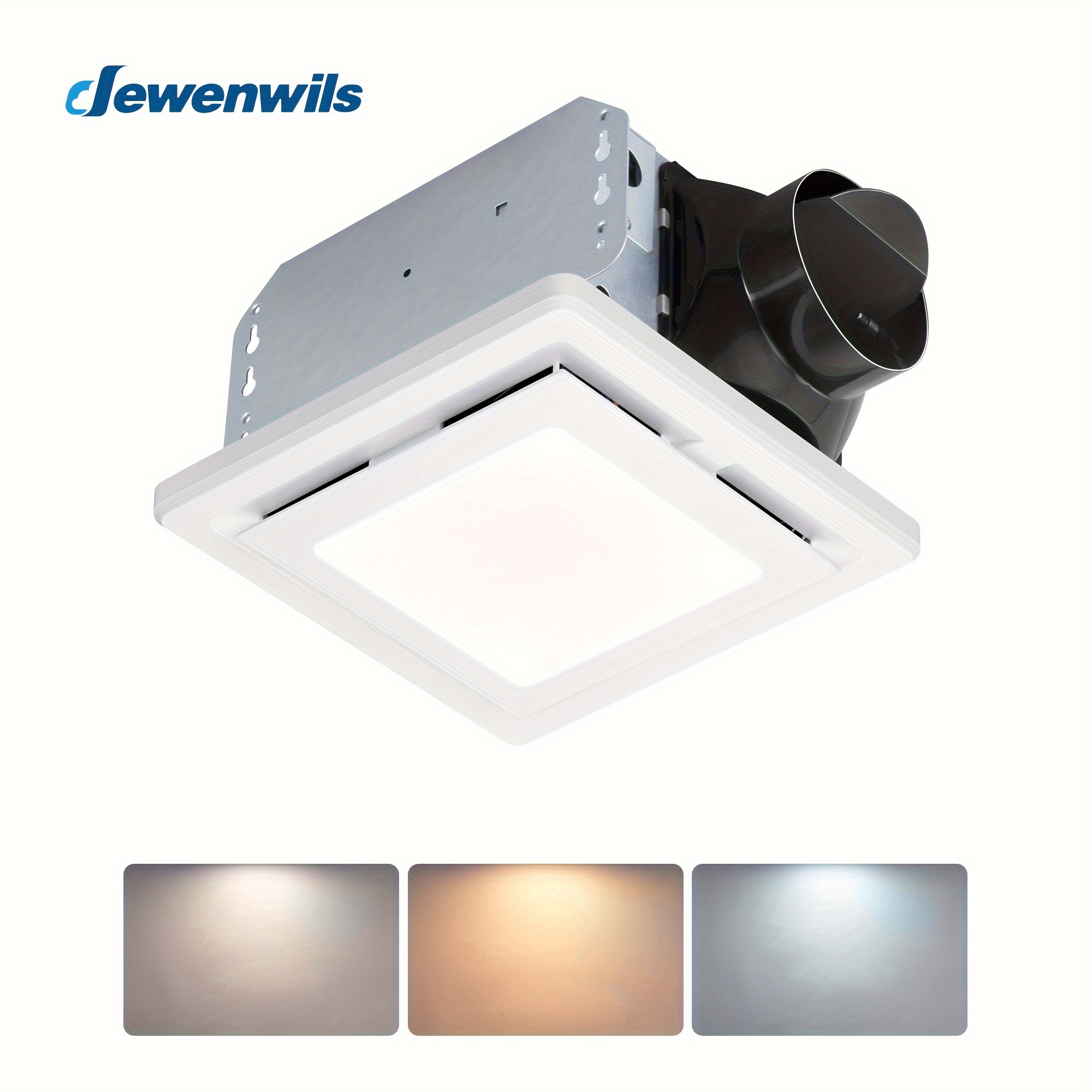 

Dewenwils Bathroom Fan , 14w Ceiling Ventilation , 80 Cfm 1.5 Bathroom Vent Fan For , 800lm Led 3000k/4000k/5000k 3cct ,