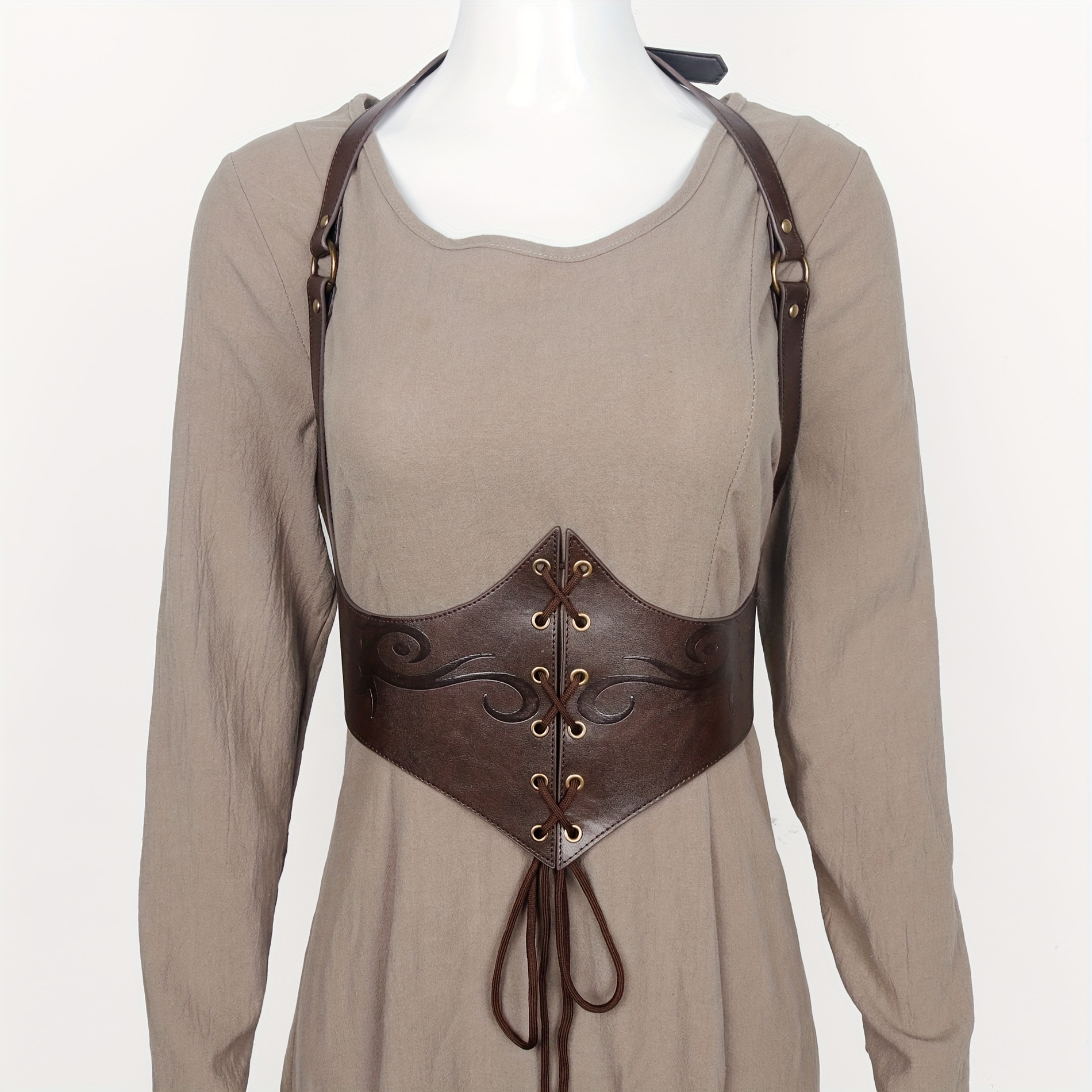 women medieval viking waist belt vintage corset - Temu Belgium display picture 1