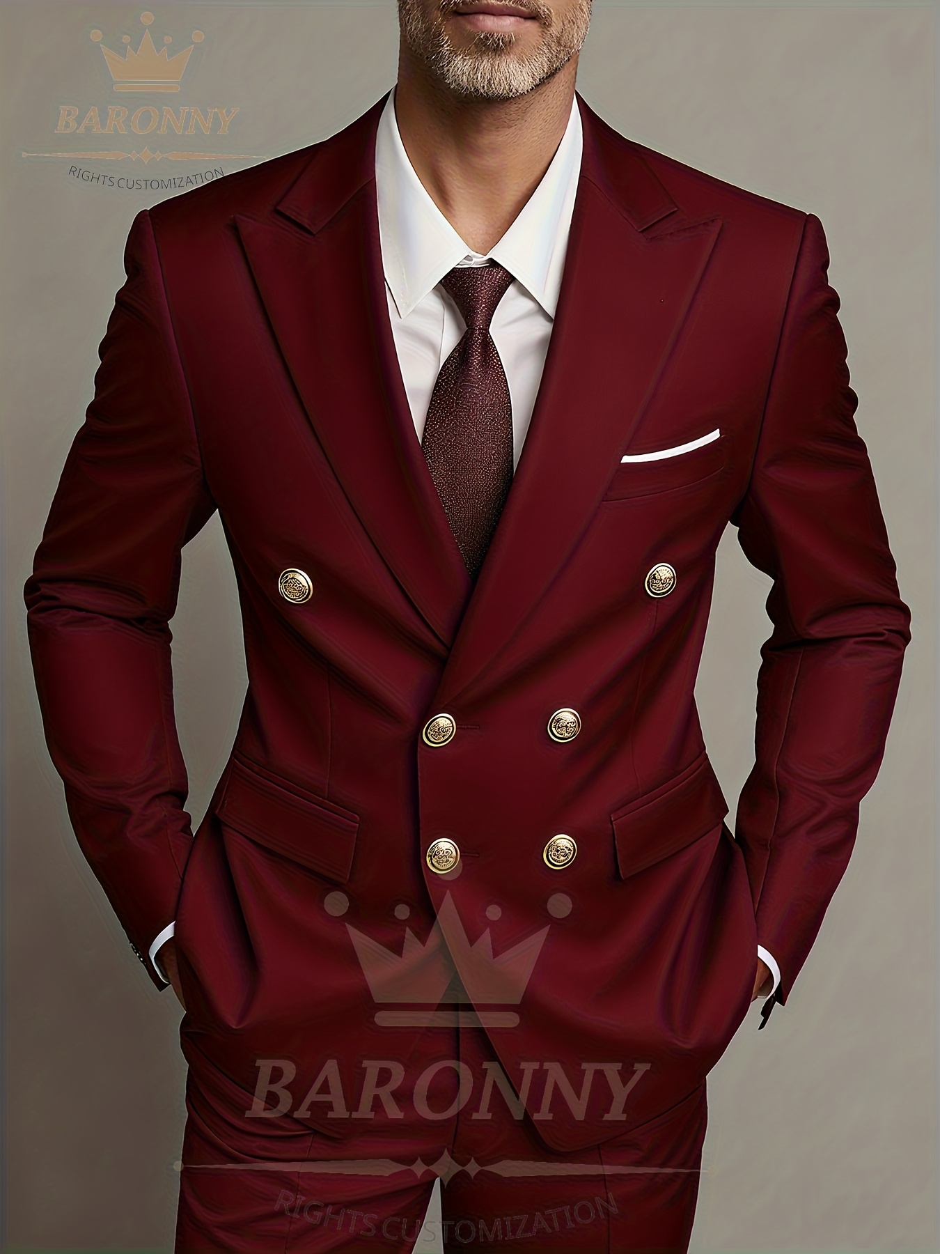 Vyriškas dviejų dalių kostiumas | Komplekte yra švarkas ir kelnės, tinkamas vakarėliams, susibūrimams ir vestuvėms kaip stilingas oficialus drabužis, neelastingas audinys, aukštos atlapai, vienspalvis