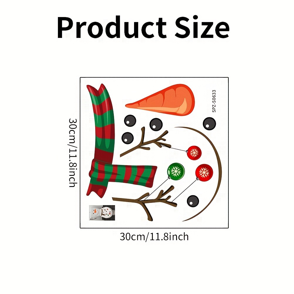 Image of 1 Christmas Toilet Sticker, Creative Christmas Snowman Pattern Self-adhesive Decal, Removable Pvc Toilet Lid Decoration Sticker