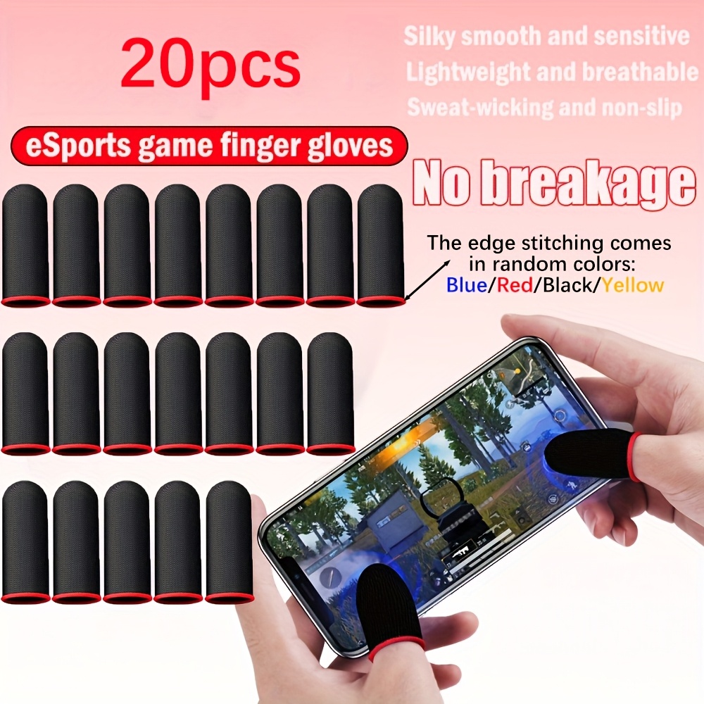 GAMING FINGER SLEEVES Red For Touchscreen Devices With Breathable