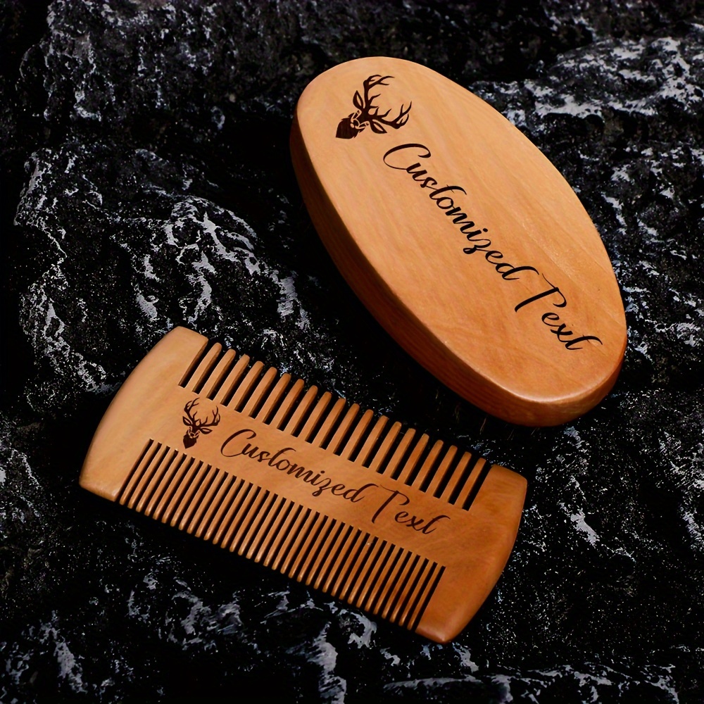 

Customizable Wooden And Comb Set For Men - Personalized Grooming Kit - For And - Unscented, Tool & Use - , 's, 's Day