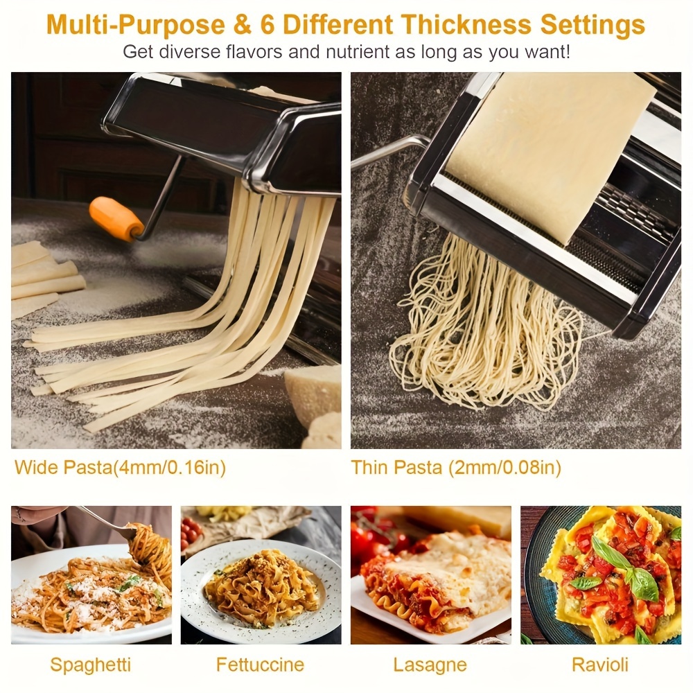 manual stainless steel pasta maker adjustable noodle width     machine kitchen and dining tool italian noodle machine accessories details 8