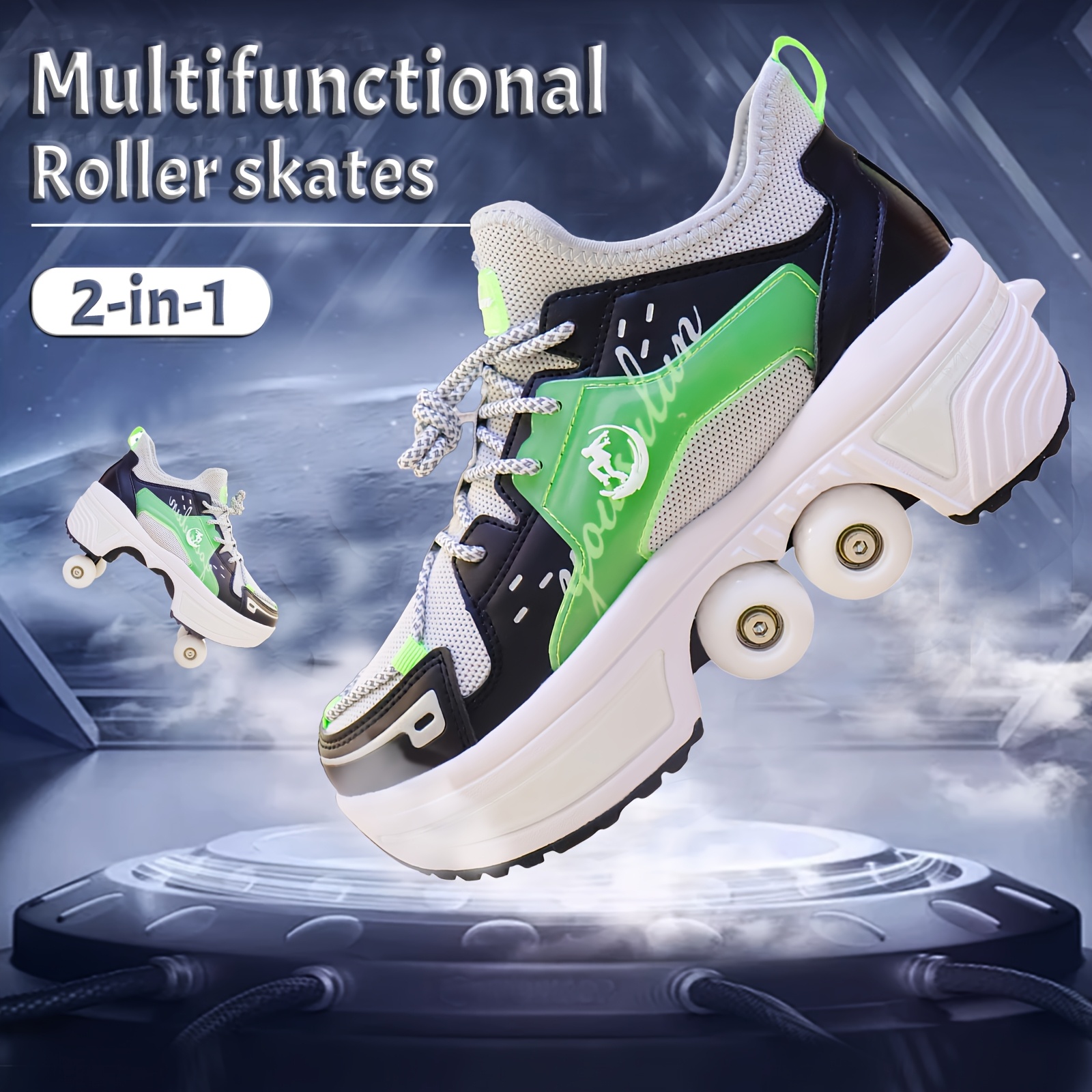 retractable roller skate shoes sold on Temu United States