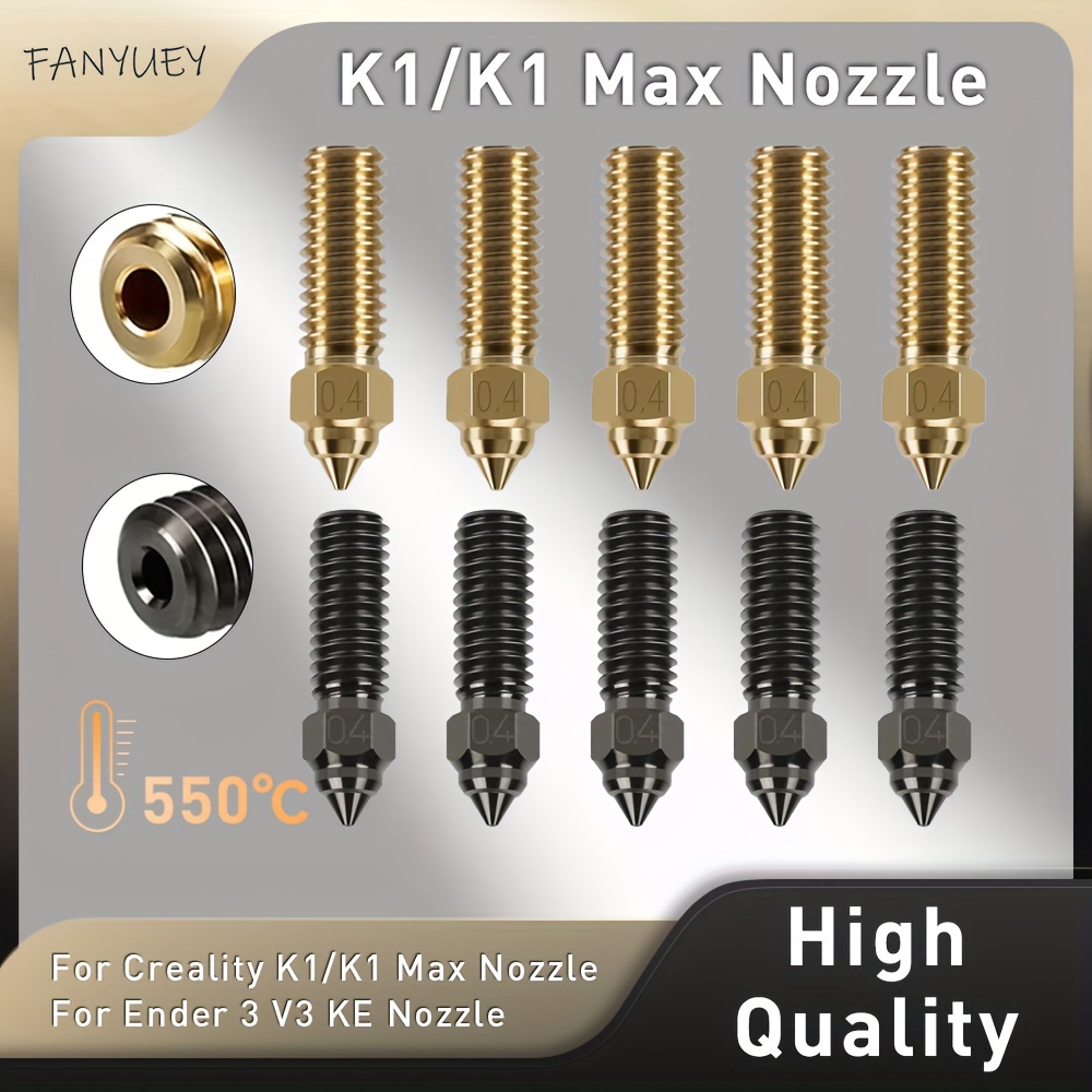 

Creality 3 V3 Ke K1/k1 Max High-quality Brass And Hardened Steel 3d Printer Nozzles - Smooth Inner Wall, No Clogging, Superior Extrusion