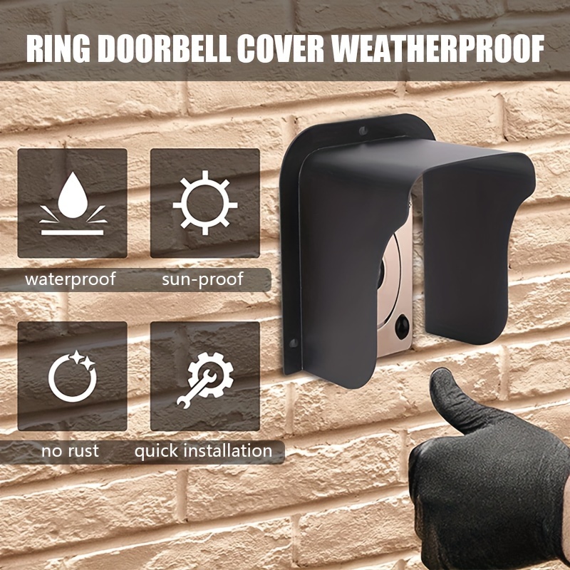 Outdoor Doorbell Rain Cover Kit Black Weatherproof Protective Housing for  Access Visual Intercoms, Camera, Fingerprint Devices Du