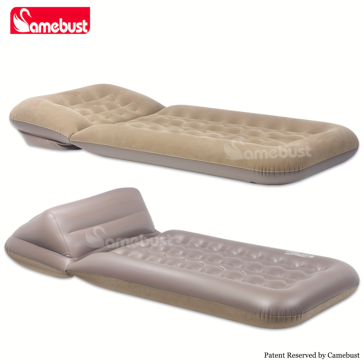 TEMU Colchón inflable Camebust con felpa plegable para sofá, cama de aire ajustable para uso en casa o exterior - patente reservada