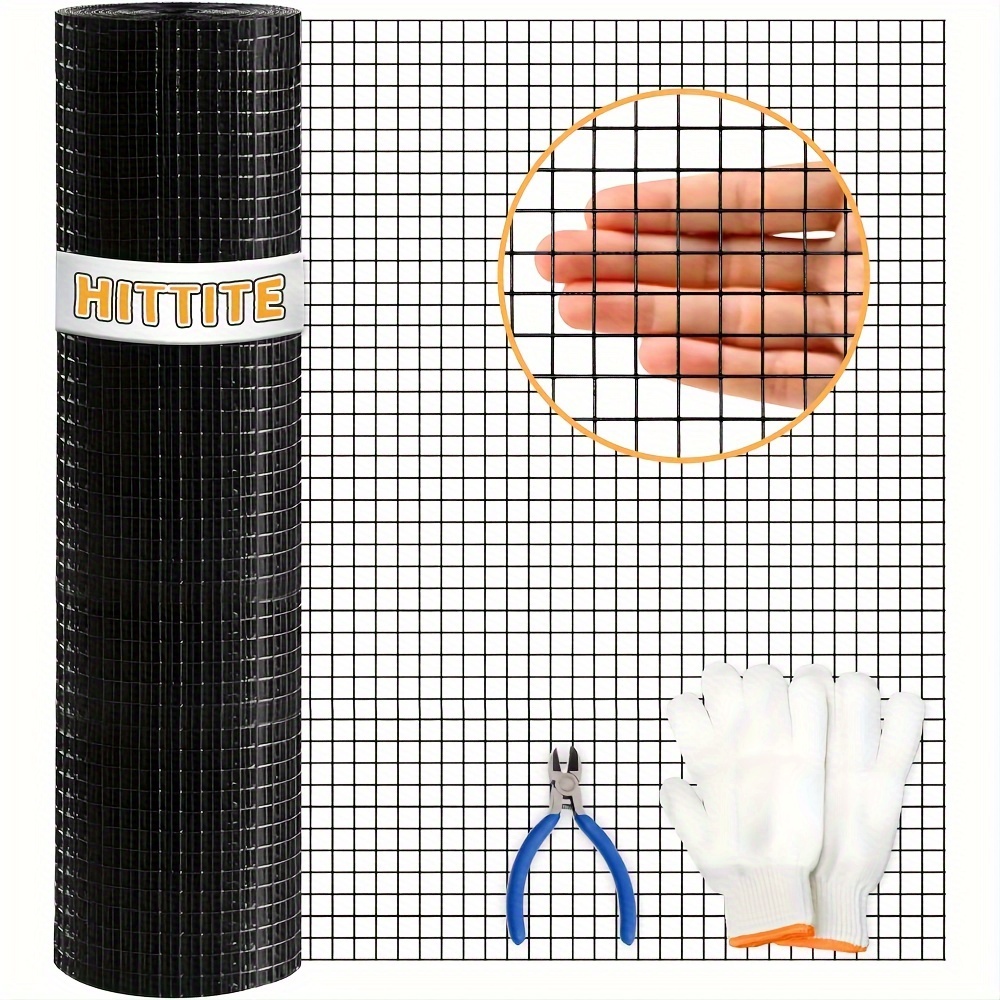 

Hittite Hardware Cloth, 19 Gauge Welded Black Pvc Coated Wire Mesh, Galvanized Welding Chicken Wire Fence Mesh For Chicken Coop And Home Improvement Projects.