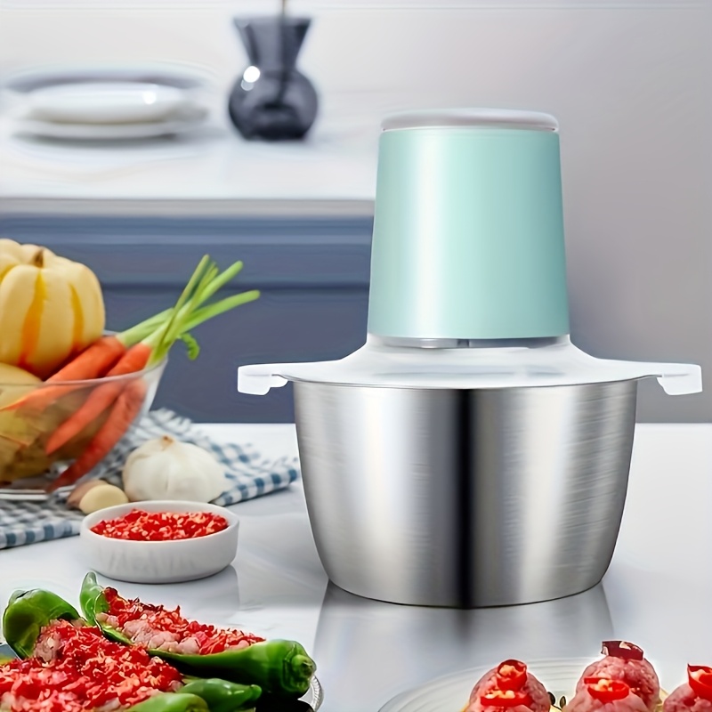 8 cup electric food chopper 2l 148w meat grinder with 4 bi level blades stainless  l mincer for kitchen vegetables onion garlic salad fruit nuts usb rechargeable 36v operating voltage salad chopper modern kitchen gadget durable stainless   Product details 2