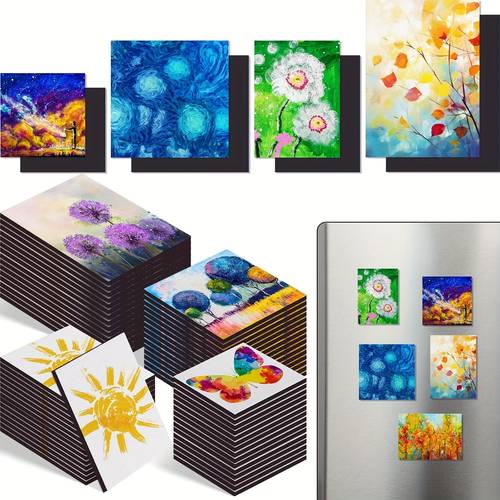60pcs mini panel boards magnetic painting canvas panel size for painting fridge locker art crafts
