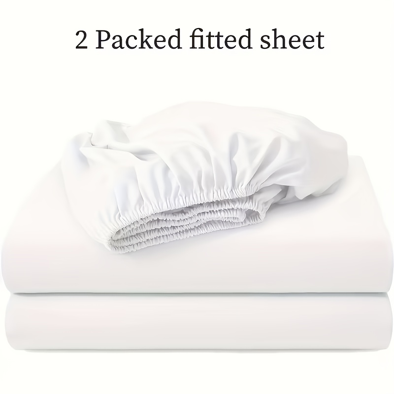 TEMU 2 Draps Housses avec Jupe de 30 cm, Hypoallergéniques, Respirants, Adaptés aux Chambres, Dortoirs et Chambres , Lavables en Machine, Élastiques,