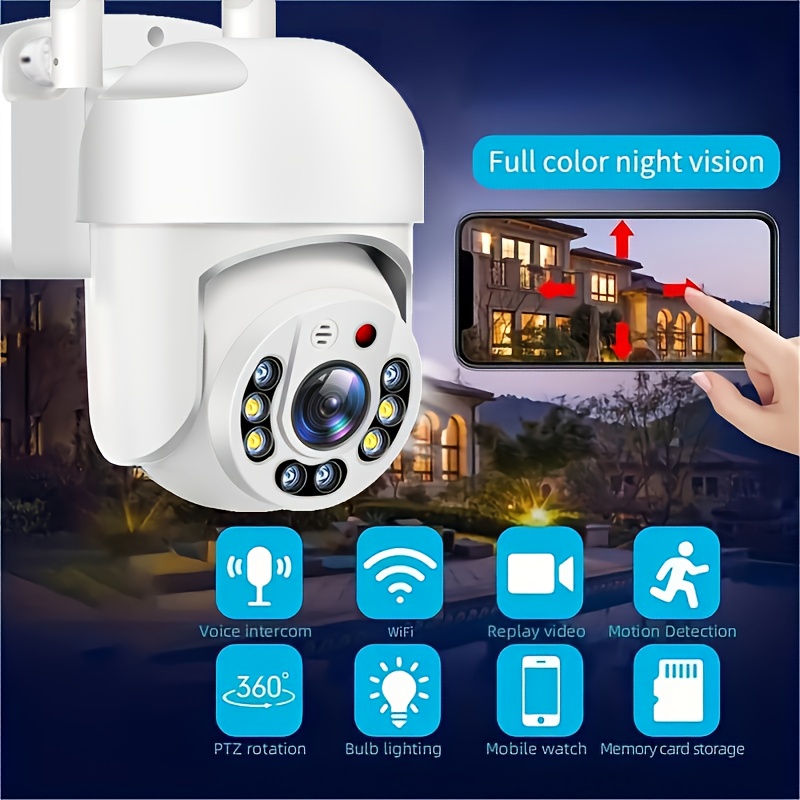 cámara de seguridad ip externa con wi-fi resistente   y seguimiento automático ptz, vigilancia cctv con audio en colores completo  , detección de movimiento   por ia, intercomunicador voz bidireccional, vigilancia panorámica de  , cámara de seguridad inteligente para hogar 0