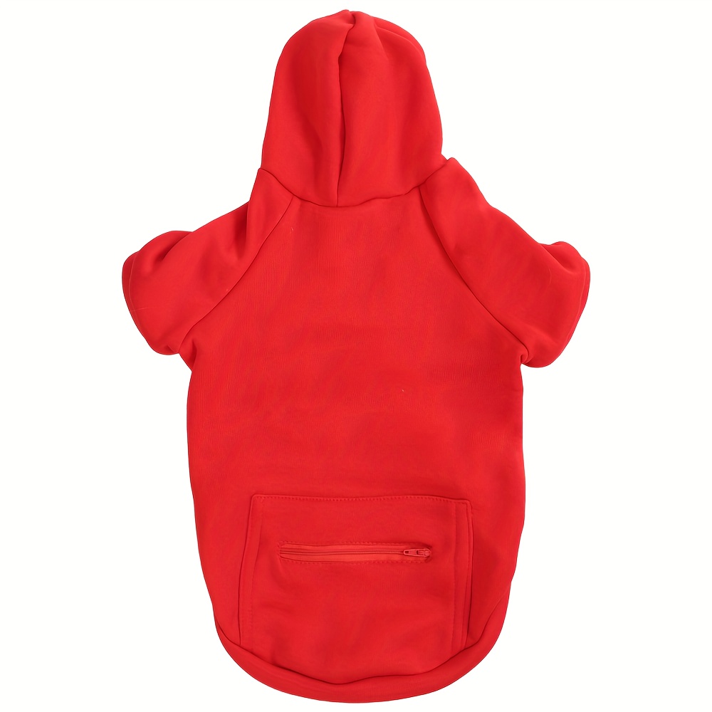 TEMU Cozy Fleece Dog Hoodie With Drawstring - Machine Washable, Medium & Large Breeds - Ideal For Fall/winter