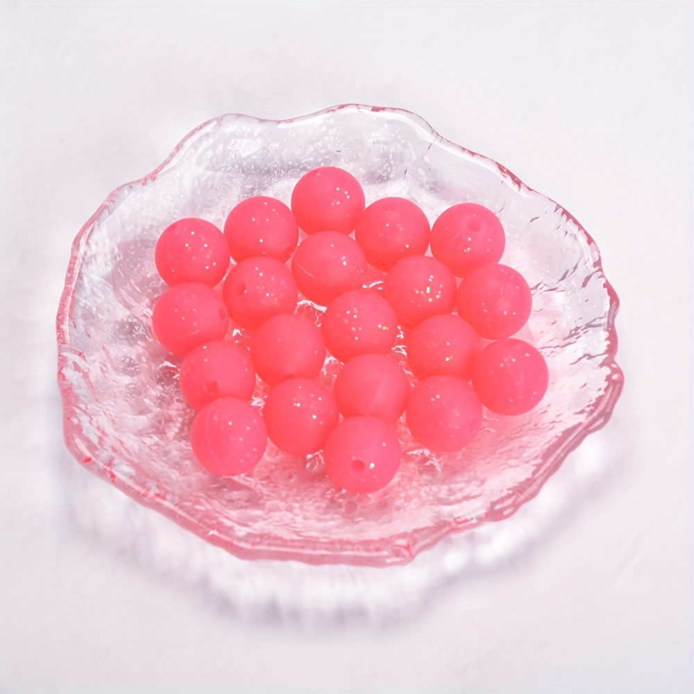 60pcs Glitter Silicone Beads in 6 Vibrant Colors for DIY Jewelry