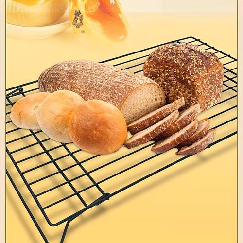 1pc stackable cooling rack non stick dishwasher safe ideal for cooking baking bbq oven dishwasher use safe black